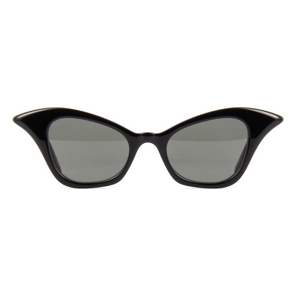 NEW GUCCI CAT EYE WOMEN SUNGLASSES GUCCI BLACK GREY SUNGLASSES - Picture 3 of 5